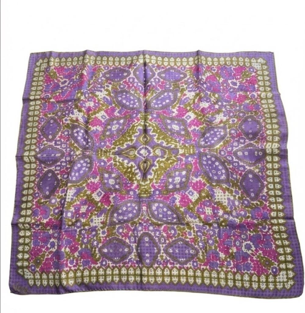 Vintage Vera Neumann Purple Paisley All Silk Hand Rolled Japan